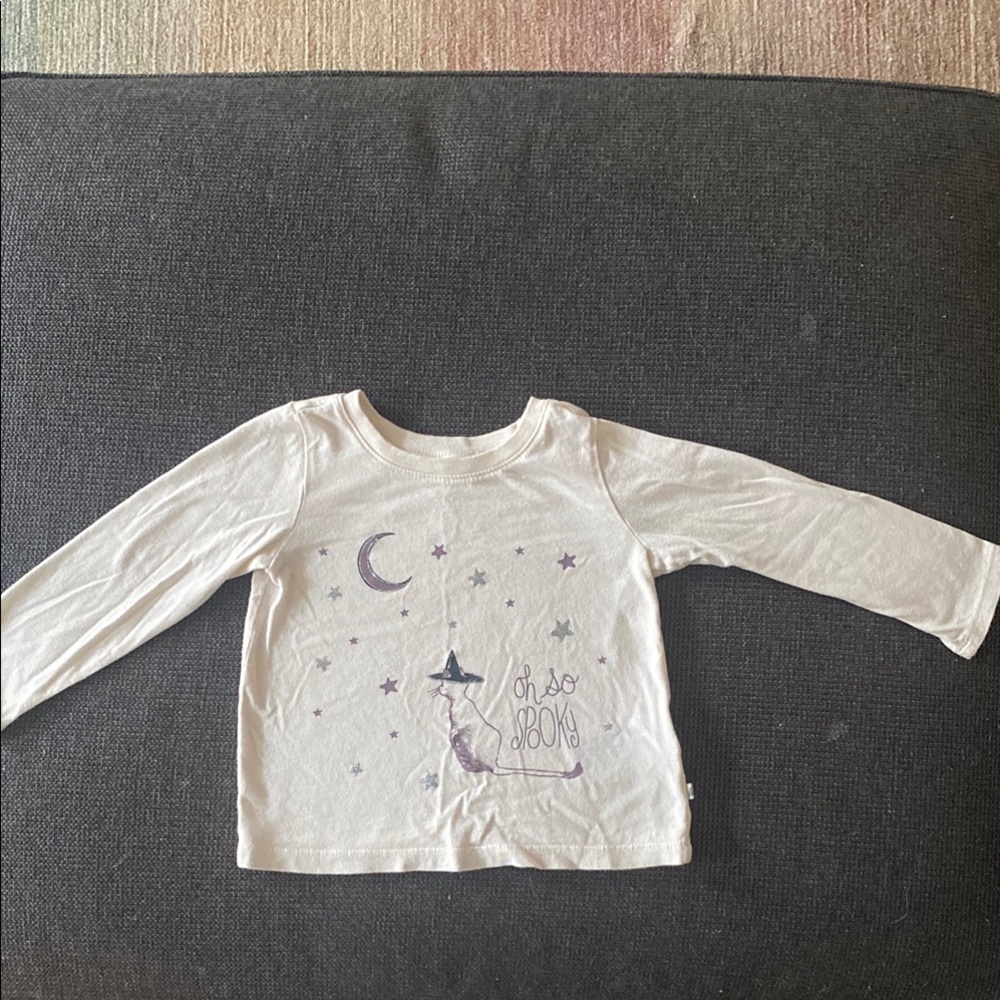 Kids White and Purple Graphic Long Sleeve Shirt